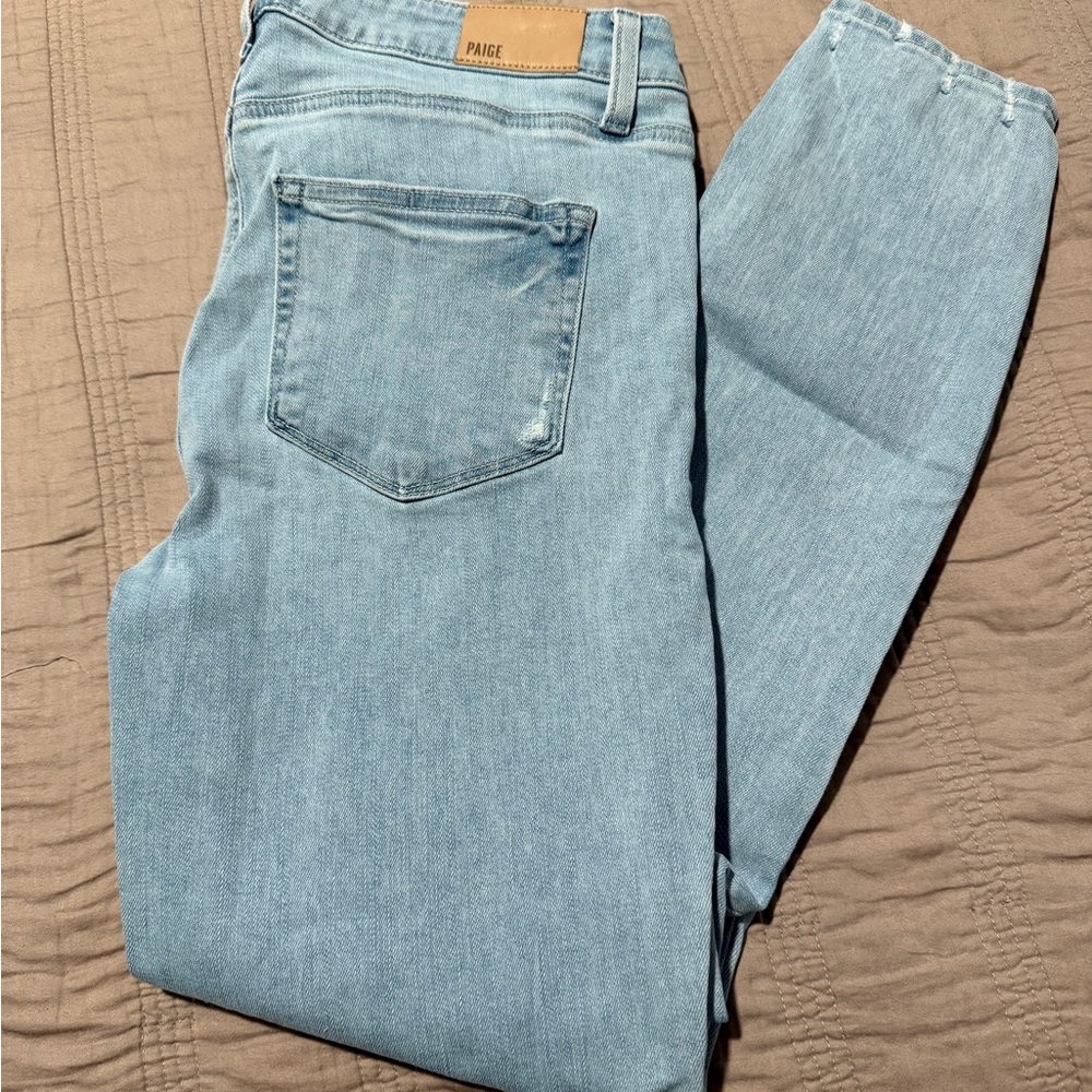 PAIGE Women's Light Blue Skinny Jeans